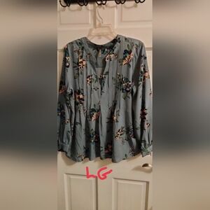 Massini Floral Blouse - Blue and Pink